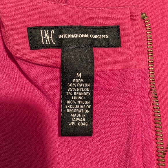 INC International Concepts Pink Cocktail Dress with Embellished Pearl Neckline - Picture 4 of 5